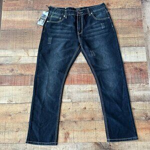 Avalon Collection Premium Jeans Straight Leg Jeans in Dark Blue -38x30